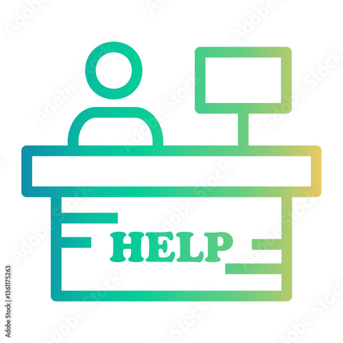 help desk Line Gradient Icon