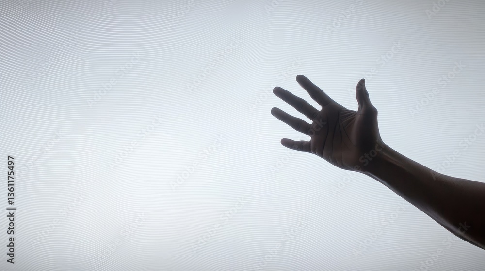 Hand reaching for the sky, a symbol of hope, dreams and freedom Hand reaching for the sky, a symbol of hope, dreams and freedom