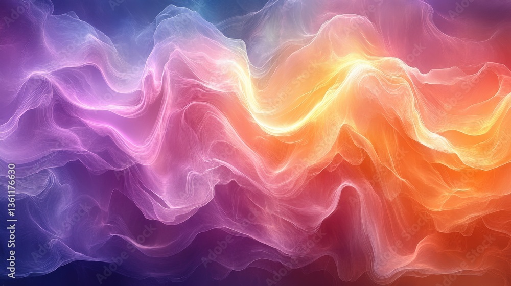 Obraz premium Colorful Digital Abstract Flowing Waves for Modern Backgrounds