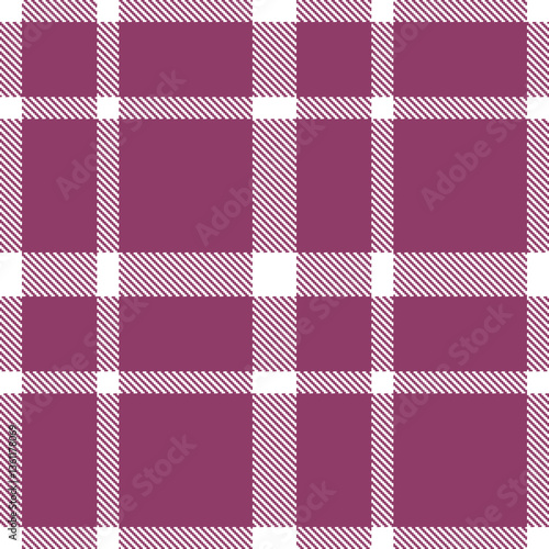 Warm White Seamless Tartan with Dark Bruise accents Textile Design