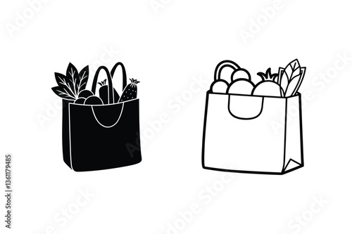 Grocery Shopping Bags Fruits, Vegetables, Reusable, Ecofriendly, Healthy