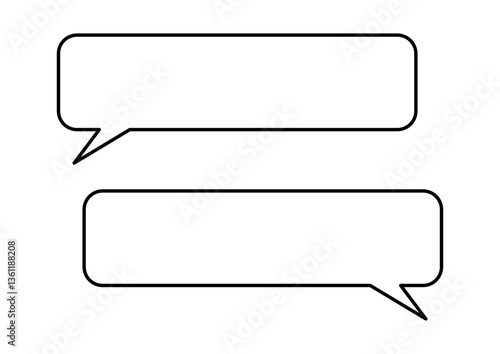 Speech Bubble Rectangle Frame Set - Simple Conversation Decoration