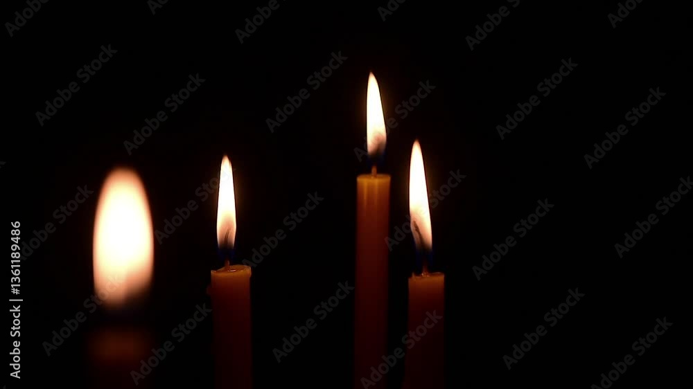 Three Burning Candles in Darkness
Three Burning Candles in Darkness