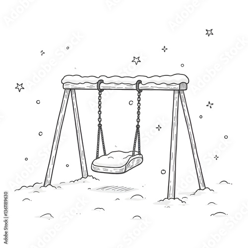 An illustration of a swing