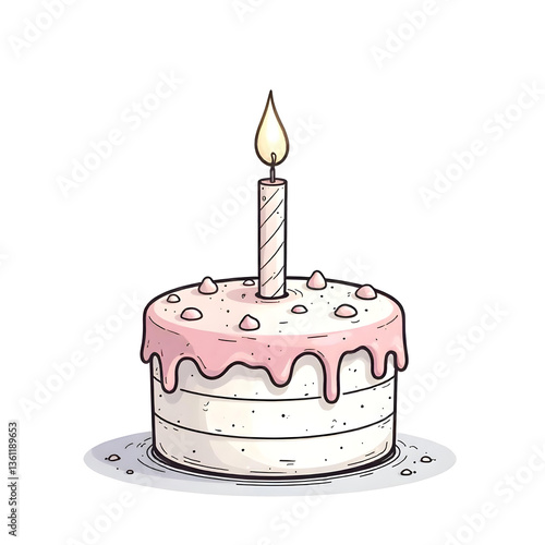 An illustration of a birthday cake