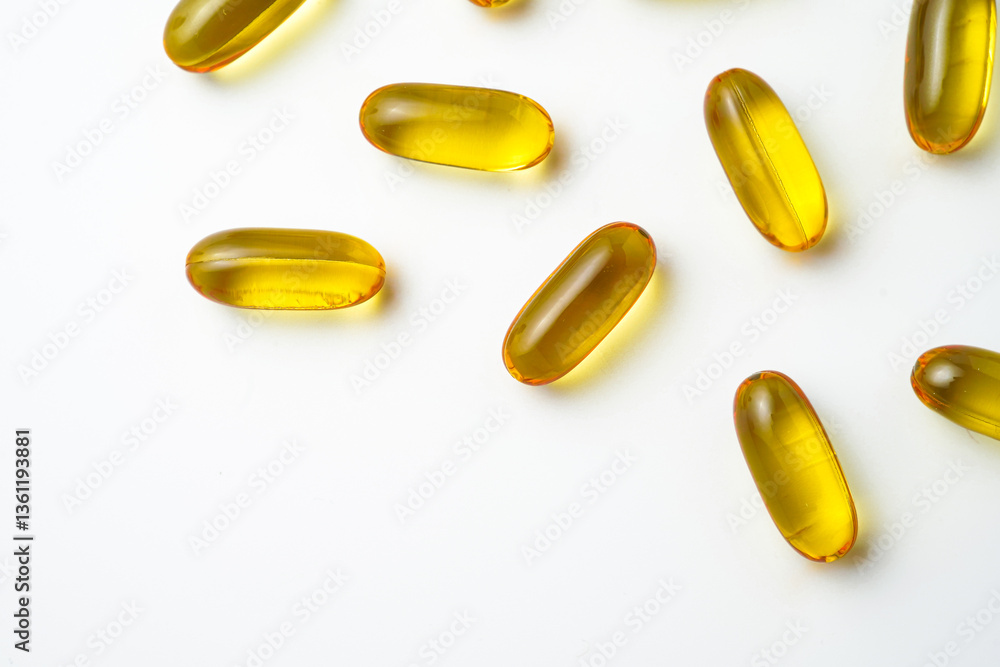Fish oil capsules with omega 3, omega 9, vitamin D, vitamin E, Cod liver oil, evening primrose oil, borage Fish oil capsules with omega 3, omega 9, vitamin D, vitamin E, Cod liver oil, evening primrose oil, borage