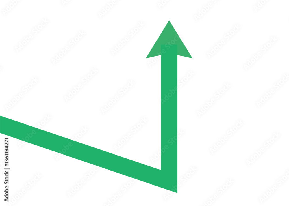 Business Arrow Bouncing Straight Up Vertically as a Symbol of Economic Recovery and Profit Business Arrow Bouncing Straight Up Vertically as a Symbol of Economic Recovery and Profit