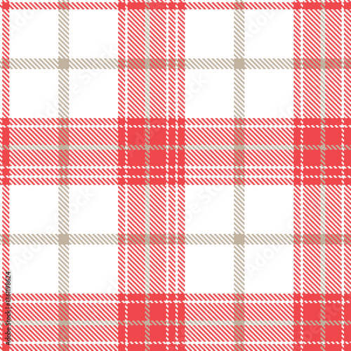Modern Warm White Seamless Tartan Textile Design Variant 2894