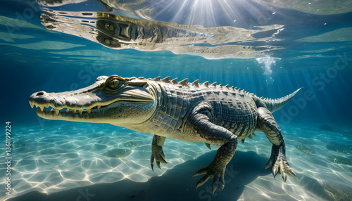 crocodile in the water