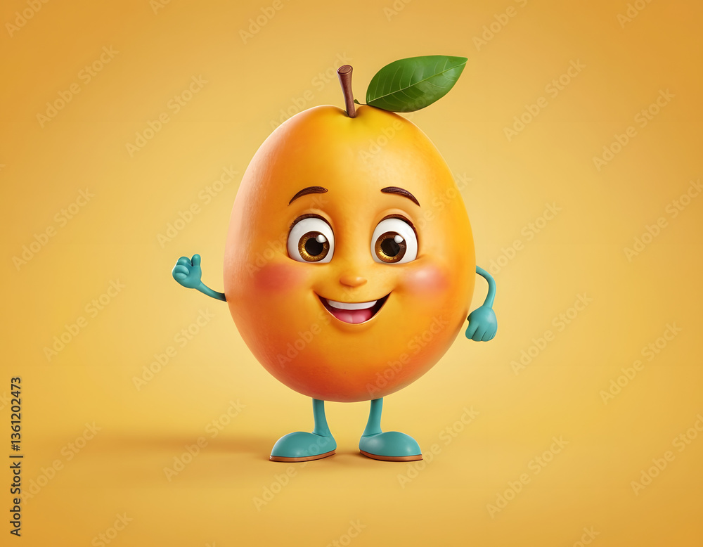 Cheerful cartoon mango character with a cute smile. Delicious mango fruit, happy funny food personage. Healthy food concept, funny mango cartoon in happy mood. Cheerful cartoon mango character with a cute smile. Delicious mango fruit, happy funny food personage. Healthy food concept, funny mango cartoon in happy mood.