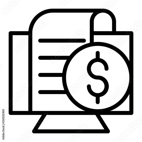 Blog Monetization Vector Line Icon Design