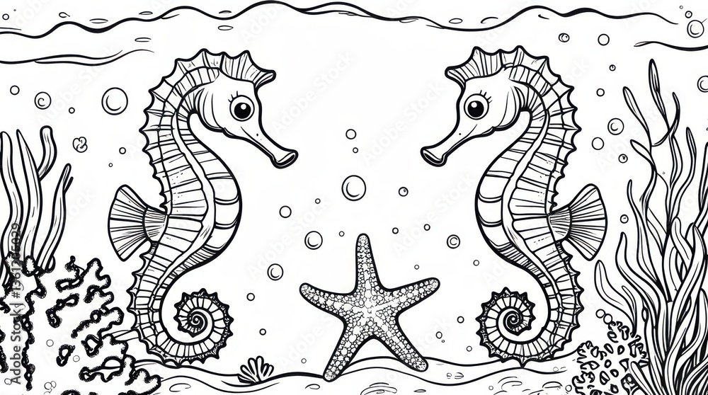 Fototapeta premium sea animals collection