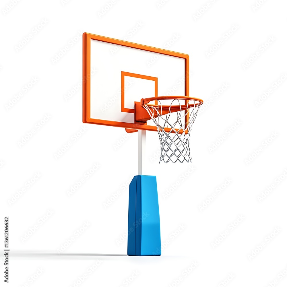 basketball hoop with net 3D render