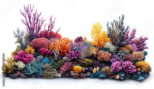 Wallpaper Mural Vibrant Colorful Coral Reef Digital Art 3D Render Torontodigital.ca