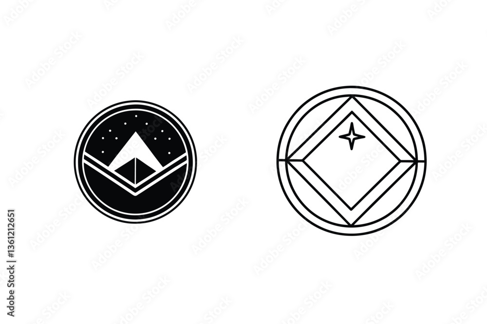 Abstract Geometric Symbols Circular Designs, Monochrome, Minimalist, Modern, Line Art, Emblem, Logo, Abstract Geometric Symbols Circular Designs, Monochrome, Minimalist, Modern, Line Art, Emblem, Logo,