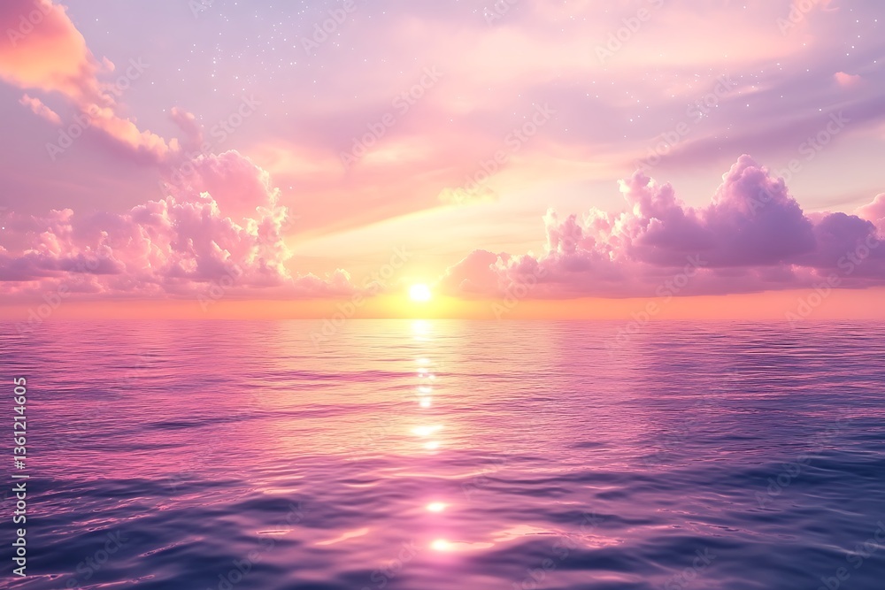 Obraz premium Pastel sunset over calm ocean