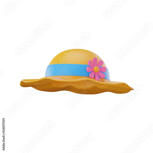 Spring Hat 3D Icon, Spring 3D Icon