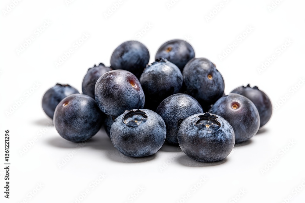 A pile of fresh ripe blueberries isolated on white background A pile of fresh ripe blueberries isolated on white background