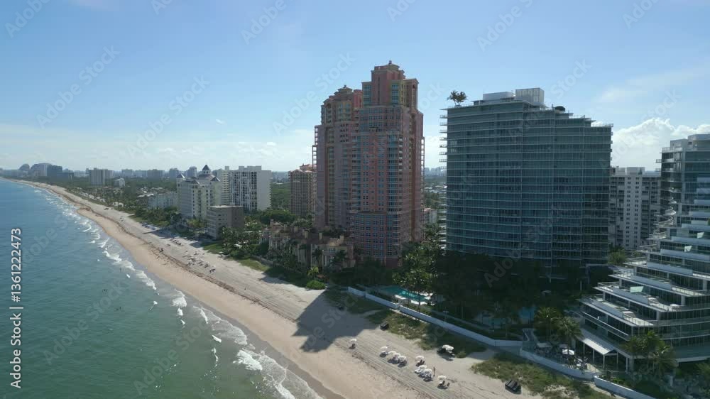 Fort Lauderdale aerial shot, shot of the river near the beach, River near Fort Lauderdale beach Fort Lauderdale aerial shot, shot of the river near the beach, River near Fort Lauderdale beach