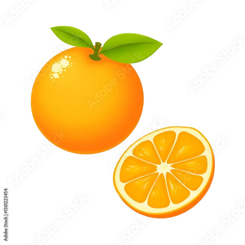 Sweet Orange Clipart – Isolated Vector Illustration