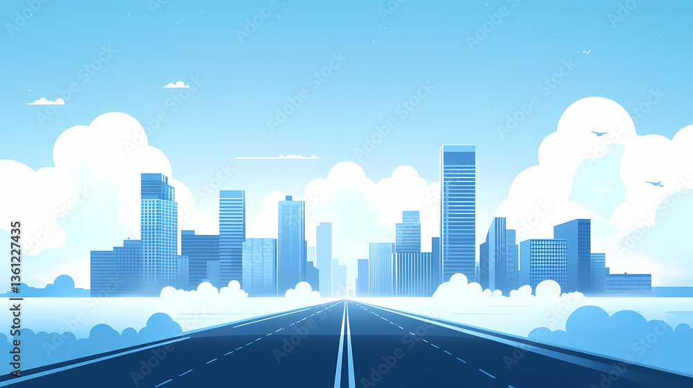 Fototapeta premium Modern Cityscape Highway Perspective