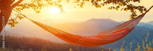 Hammock Sunrise Mountain View Relaxation Outdoors