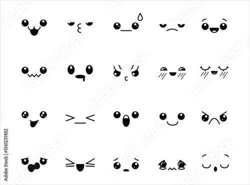 A collection of cartoon faces with different expressions