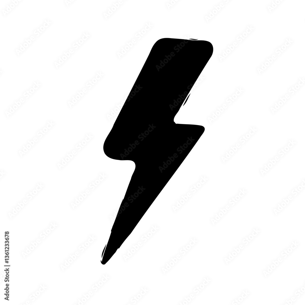 Abstract Design of a Black Lightning Bolt Shape Abstract Design of a Black Lightning Bolt Shape
