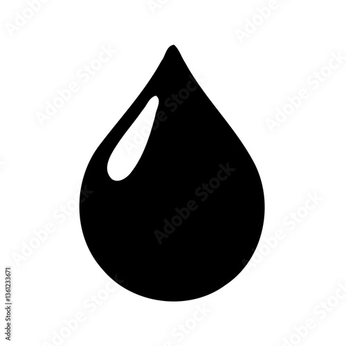 Abstract black droplet illustration design icon