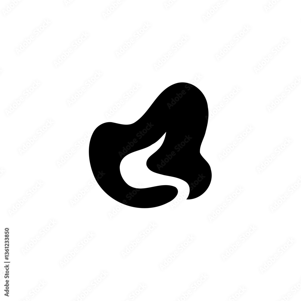 Modern Abstract Blob in Black and White Design Modern Abstract Blob in Black and White Design