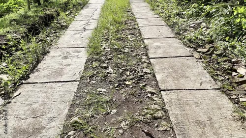 concrete pathway with two lanes