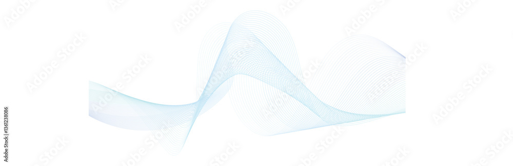Fototapeta premium Abstract vector background with blue wavy lines. EPS10