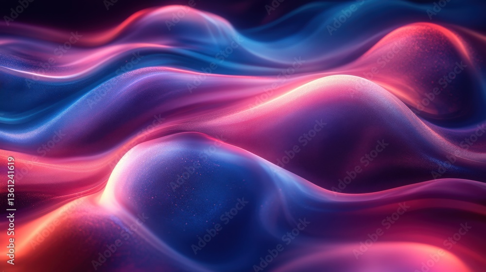 Obraz premium Abstract Waves of Colorful Light Flowing in a Dreamy Pattern