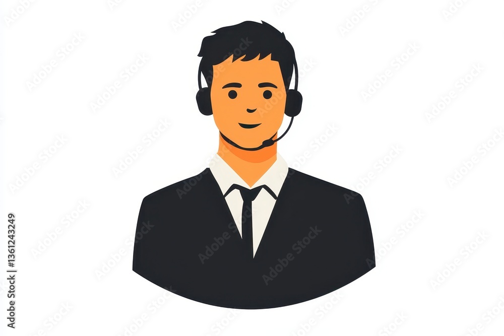 Professional call center agent offering customer support service Professional call center agent offering customer support service