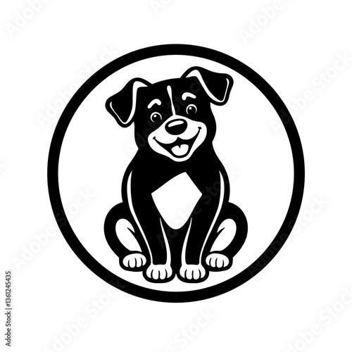 A joyful illustration of a dog, exuding happiness and playfulness