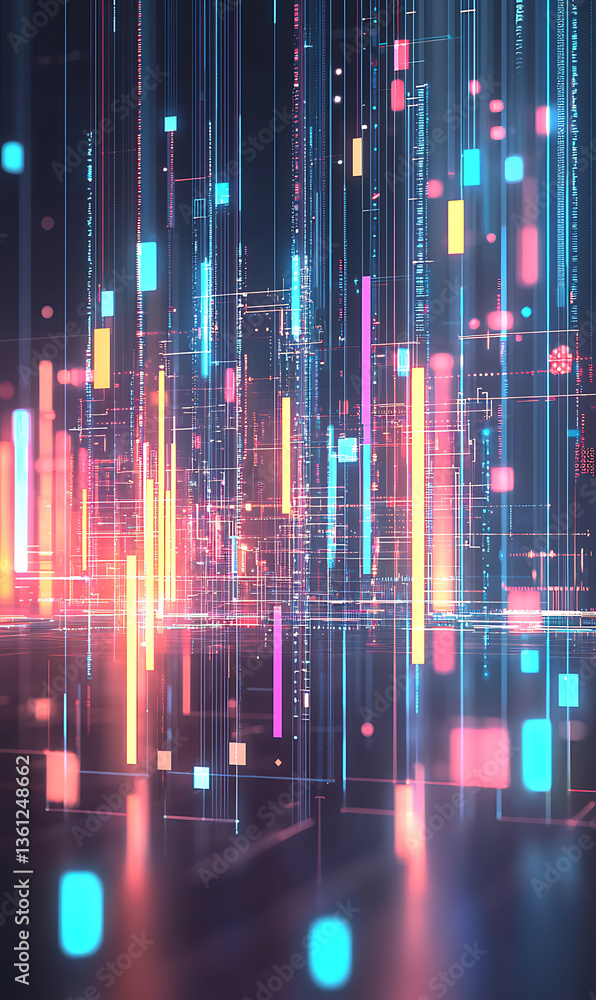 Dynamic digital patterns virtual space abstract art futuristic environment close-up view technology concept Dynamic digital patterns virtual space abstract art futuristic environment close-up view technology concept