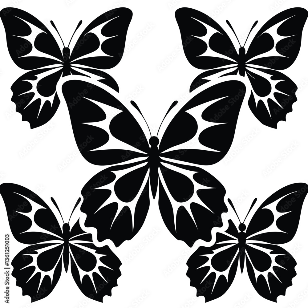 Fototapeta premium set of vector butterflies