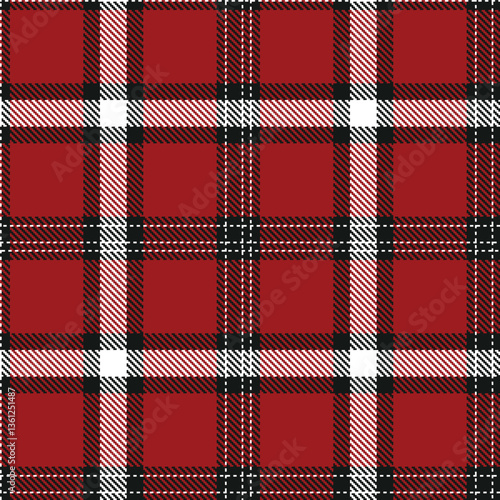 Pale Almost Black Seamless Tartan with Rich White accents Textile Design