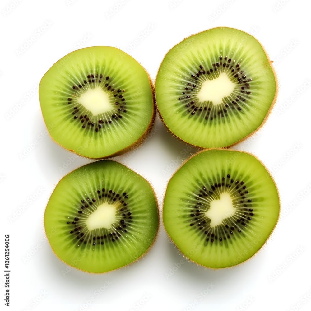 Sliced kiwi fruit on a white background Sliced kiwi fruit on a white background