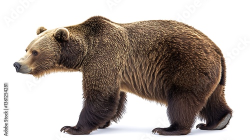 Wallpaper Mural Majestic Big Brown Bear Isolated on a White Background Torontodigital.ca
