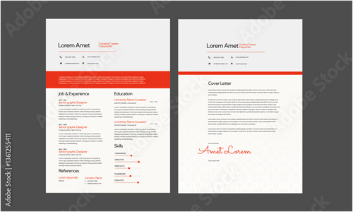 Professional modern and minimal resume CV, Clean and modern resume portfolio CV template