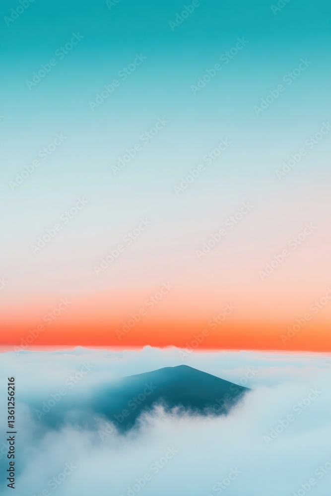 Fototapeta premium fluid abstract gradient featuring fiery orange merging into deep midnight blue resembling sunset sky