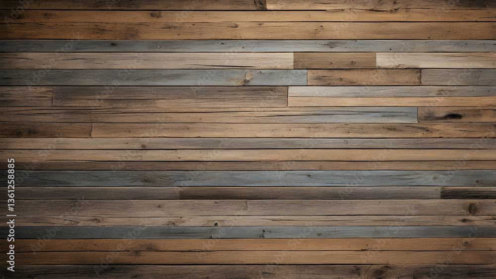 Fototapeta premium A close-up shot of aged wooden planks showcasing the natural variations in color and texture.