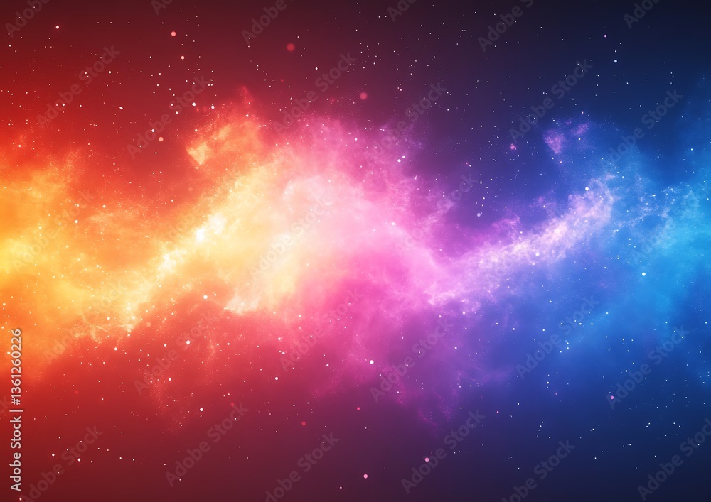 Fototapeta premium A colorful swirling nebula with many small bright stars