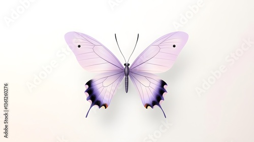 A captivating digital of a striking purple butterfly with delicate ornate wing patterns and textures symbolizing elegance and freedom
