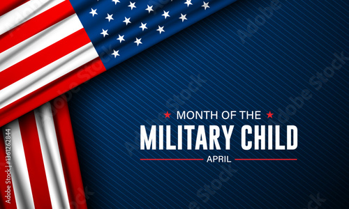 Month Of the Military Child Is April Background Vector Illustration
