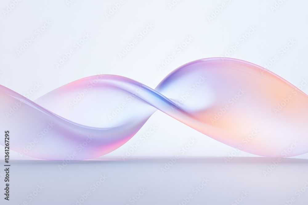 Obraz premium minimalist digital representation of intertwined abstract shapes with gradient finish on white backdrop