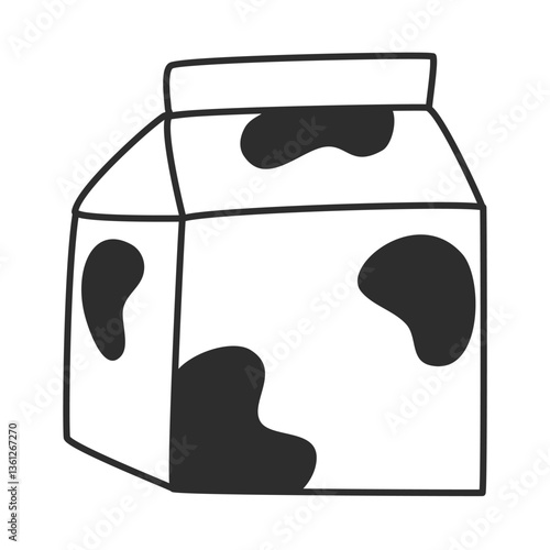  Milk Box Carton illustration, Milk Paper Box