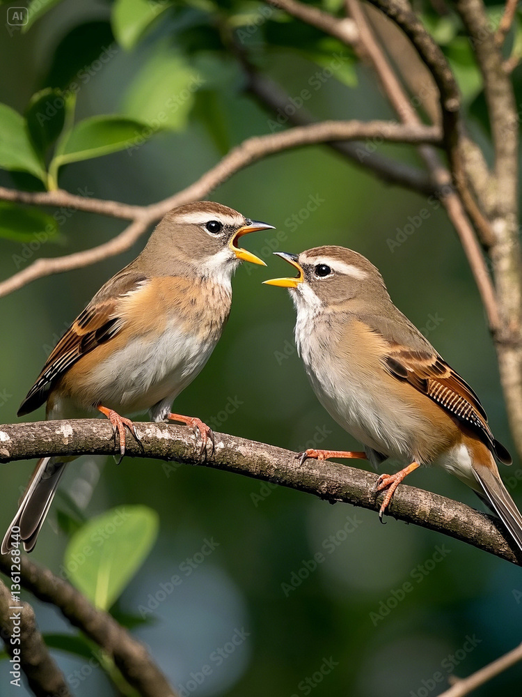 Obraz premium The Beautiful bird singing song 