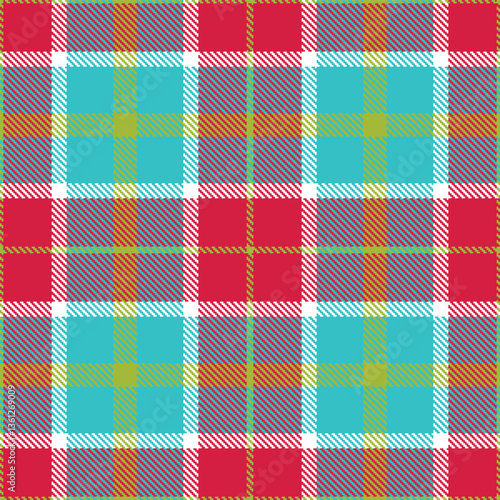 Pastel Snot Seamless Tartan with Pastel Rose Red accents Textile Design